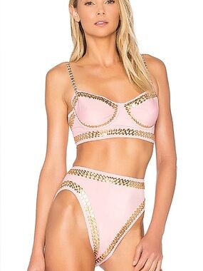 NWT Norma Kamali Studded Bikini